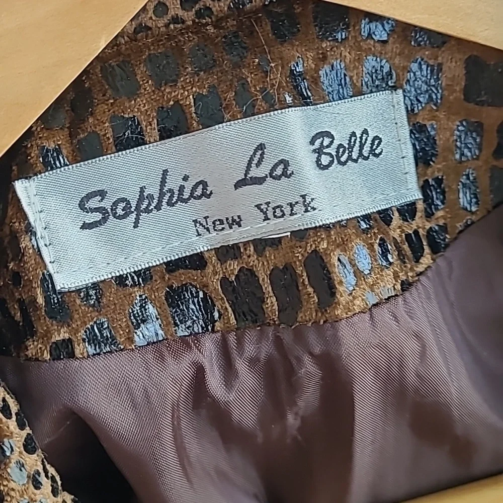 Sophia La Belle Vintage Faux Snakeskin Pant Suit Size M - Picture 5 of 9